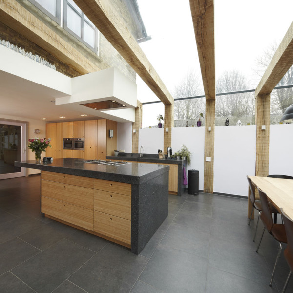 Moderne keuken van bamboe