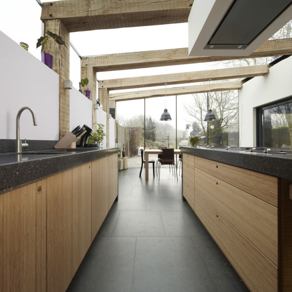 Moderne keuken van bamboe